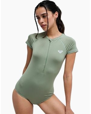 Roxy Essentials Short Sleeve Swimsuit - Green