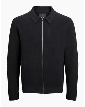 Jack & Jones Stitch Knit Shirt Collar Jacket - Black