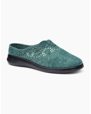 Hotter Cuddle Slippers - Green
