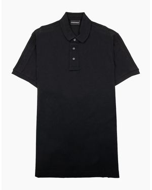 Emporio Armani Jersey Polo Shirt With Embossed Logo Tape - Black