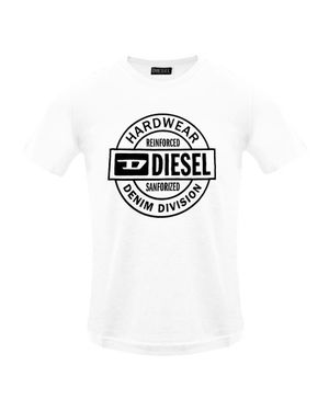 DIESEL Circle Hardwear Logo Bright T-Shirt - White