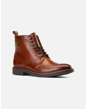 Base London Bristol Brogue Boots - Brown