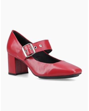 Hush Puppies Celcilia Buckle Court Shoes - Red