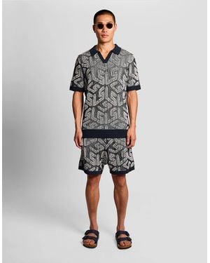 Lyle & Scott Emblem Ribbed Knitted Shorts - Multicolour