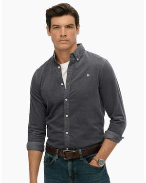 Superdry Classic Needle Cordaroy Long Sleeve Shirt - Grey