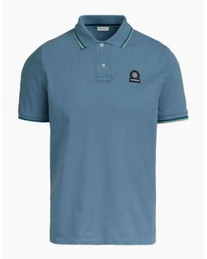 Sandbanks Tipped Badge Pique Polo Shirt - Blue