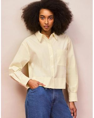 Ro&zo Buttermilk Cotton Poplin Cropped Shirt - Natural