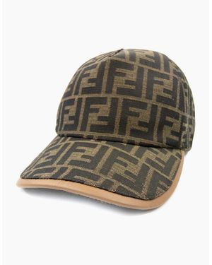 Fendi Ff Print Baseball Cap Dark - Green