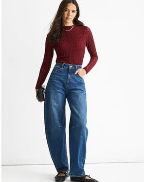 Gini London Mid Rise Barrel Leg Jeans - Blue