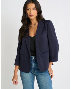 Gini London Ponte Edge To Edge Jacket - Blue