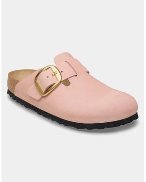 Birkenstock Boston Big Buckle Nubuck Leather Clogs - Pink