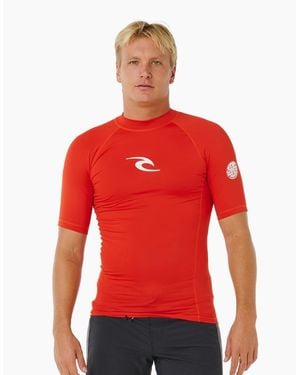 Rip Curl Rip Curl Waves Short Sleeve Rash Vest - Red