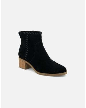 TOMS Delilah Heeled Suede Heeled Ankle Boots - Black