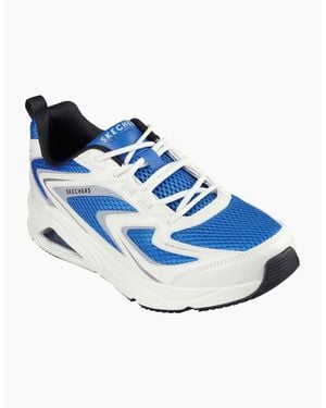 Skechers Mesh Print Overlay Low Top Trainers - Blue