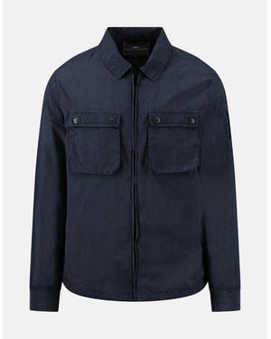 Fynch-Hatton Garment Dyed Overshirt Dark - Blue