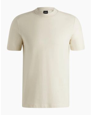 BOSS Regular Fit Crew Neck Short Sleeve T-Shirt - Natural