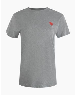 Love Moschino Small Heart Logo T-Shirt - Grey