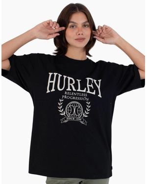 Hurley Global Oversized Graphic Short Sleeve T-Shirt - Black