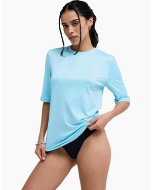 Roxy Happy Waves Short Sleeve Rash Vest - Blue