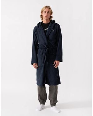 BOSS Boss Cotton Terry Robe - Blue