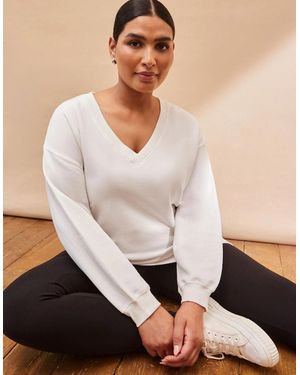Live Unlimited London V Neck Sweatshirt - Natural