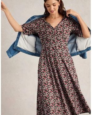 White Stuff Megan Jersey Dress Petite Multi - Blue