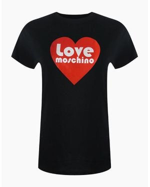 Love Moschino Heart Logo T-Shirt - Black