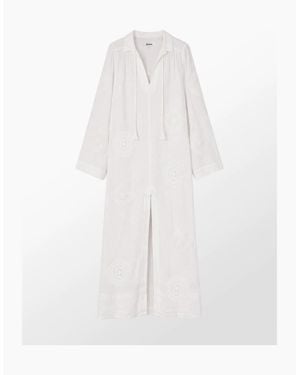 Ro&zo Petite Cheesecloth Patchwork Kaftan Dress - White