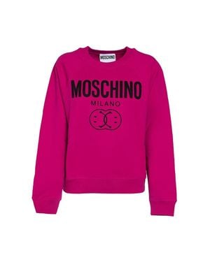 Moschino Milano Double Smiley Fuxia Jumper - Pink