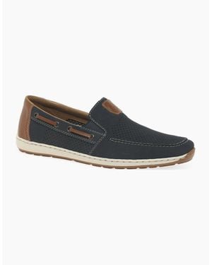 Rieker Mariner Slip On Boat Shoes - Blue