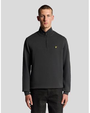Lyle & Scott Cotton Loopback 1/4 Zip Sweatshirt - Black