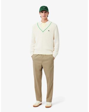 Lacoste Regular Fit Cotton Gabardine Chino Trousers - Blue