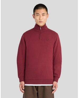 Lyle & Scott Superfine Cotton 1/4 Zip Sweatshirt - Red