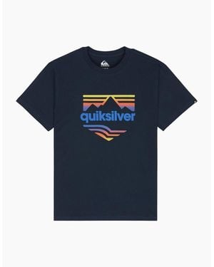 Quiksilver Ev Horizon Fade Graphic Short Sleeve T-Shirt - Blue