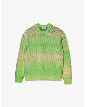 Lacoste Relaxed Fit Ombre Crew Neck Jumper - Green