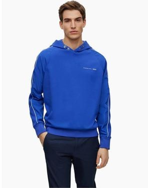 BOSS Hooded Neck Raglan Sleeve Sweatshirt - Blue