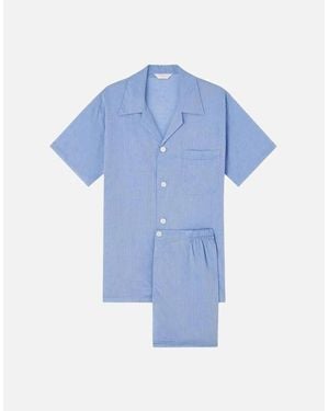 Derek Rose Cotton Pyjama Set - Blue
