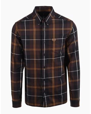 Fred Perry Twill Tartan Shirt - Black