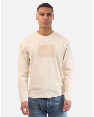 C.P. Company 30/1 Jersey Logo T-Shirt - Natural