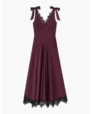 Ro&zo Bronte Plum Lace Trim Detail Dress - Purple