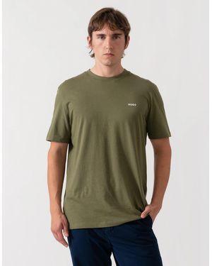 BOSS Hugo Dero222 Cotton-Jersey T-Shirt With Logo Print - Green