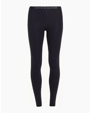 Tommy Hilfiger Logo Waistband Organic Cotton Leggings - Blue