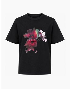 Ted Baker Phina Floral Bloom T-Shirt - Black
