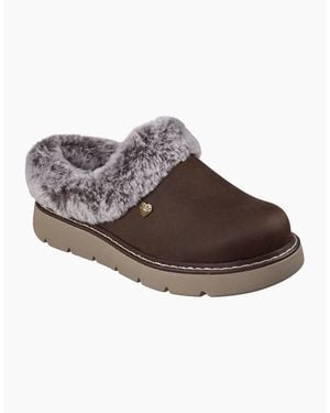 Skechers Keepsakes Lite Cosy Blend Textile Chocolate Slippers - Brown