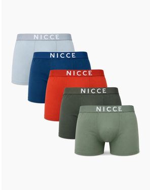 Nicce London Leonardo 5Pk Boxer Shorts Assorted - Blue