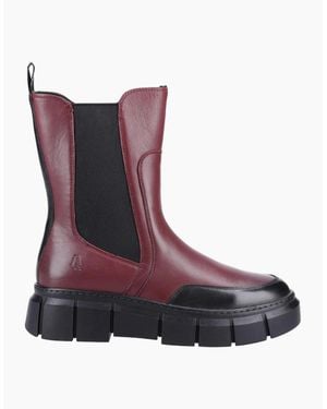 Hush Puppies Fleur Memory Foam Boots Bordeaux - Purple
