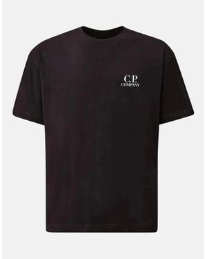 C.P. Company 30/1 Jersey Back Logo T-Shirt Total Eclipse - Black