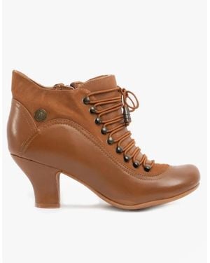 Hush Puppies Vivianna Leather Zip Boots Tan - Brown