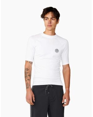 Rip Curl Rip Curl Icons Brushed Short Sleeve Rash Vest - White
