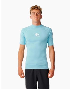 Rip Curl Rip Curl Waves Icon Short Sleeve Rash Vest - Blue
